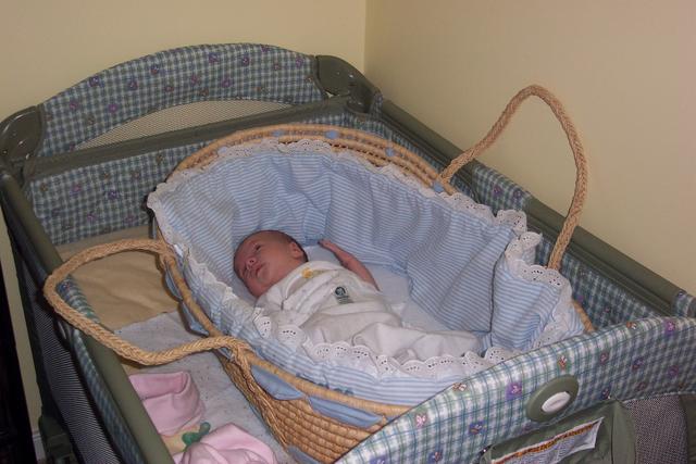 Sarah in bassinet